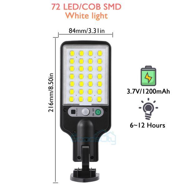 ny 1200000lm LED Solar Flood Light Security Bevægelsessensor Udendørs Yard Street Wall