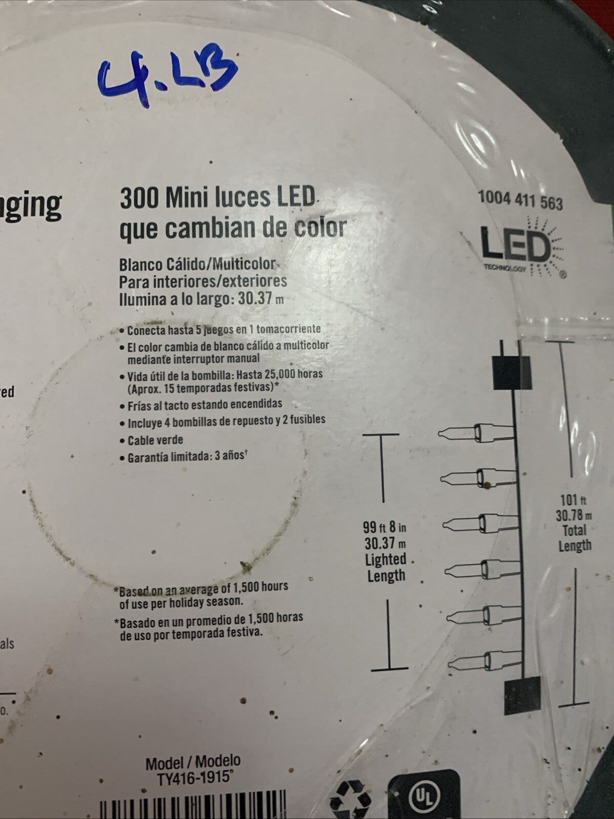 HOME ACCENTS 300 COLOR CHANGING WHITE MULTICOLOR LED 2X BRIGHT STRING LIGHTS WHITE - KOEEK