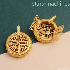Chinese Gold Color Hollowed-out  Pendant Necklace Necklace Jewelry 07FC0E-D4 - KOEEK