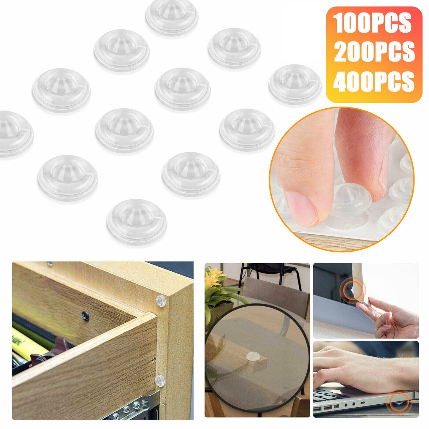 Silicone Rubber Kitchen Cabinet Door Pad Bumper Stop Damper Furniture Stopper