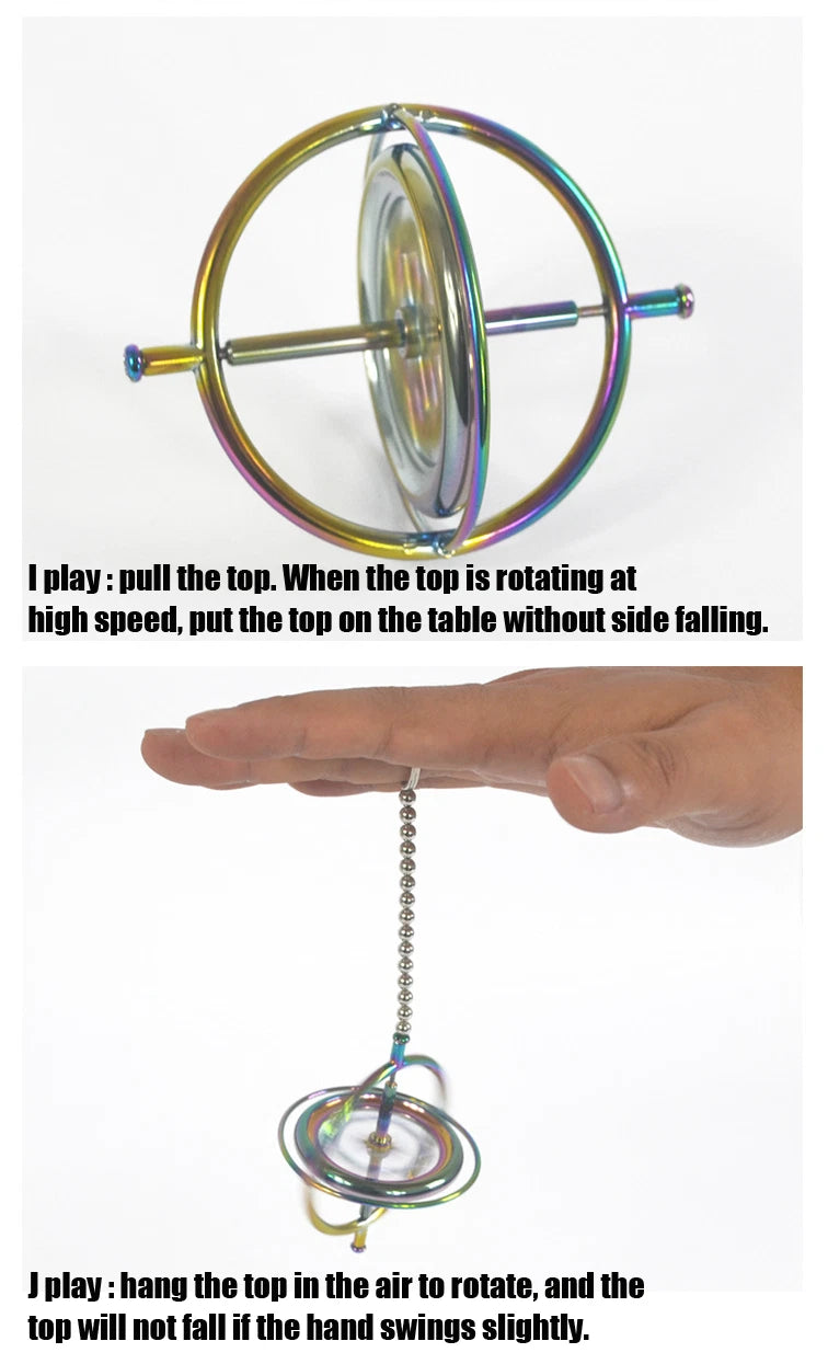 Metal Gyroscope Anti Gravity Rotating Balance Mechanical Gyroscope Teaching Tool 07FC0E-D4 - KOEEK