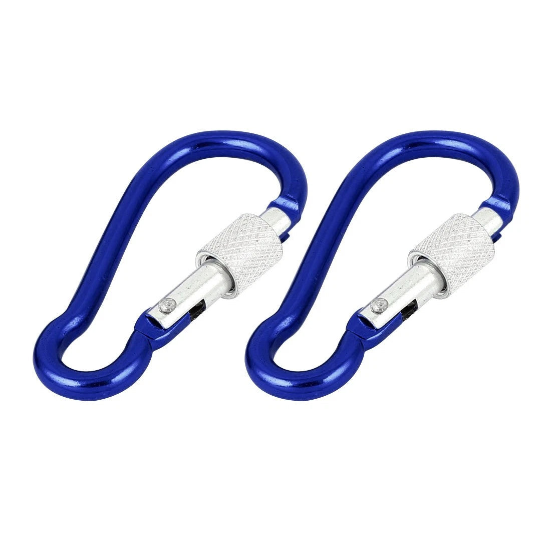 8pcs Blue Metal Screw Lock Carabiner Clip Snap Hook Keychain Camping Karabiner 07FC0E-D4 - KOEEK
