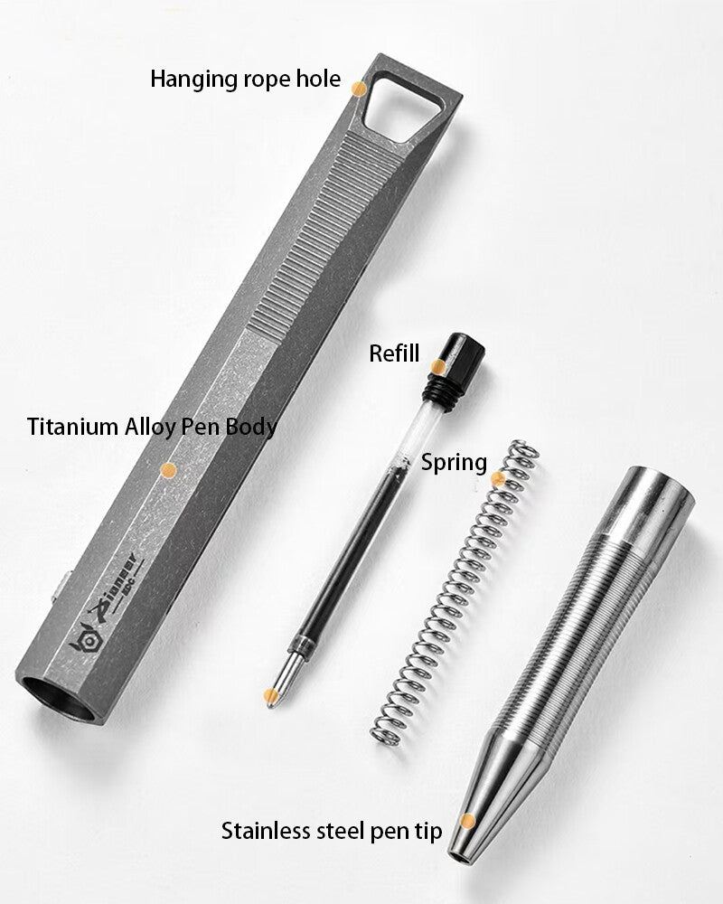 EDC Personalized Design Special-shaped Titanium Alloy Sliding Metal Ball Pen 07FC0E-D4 - KOEEK