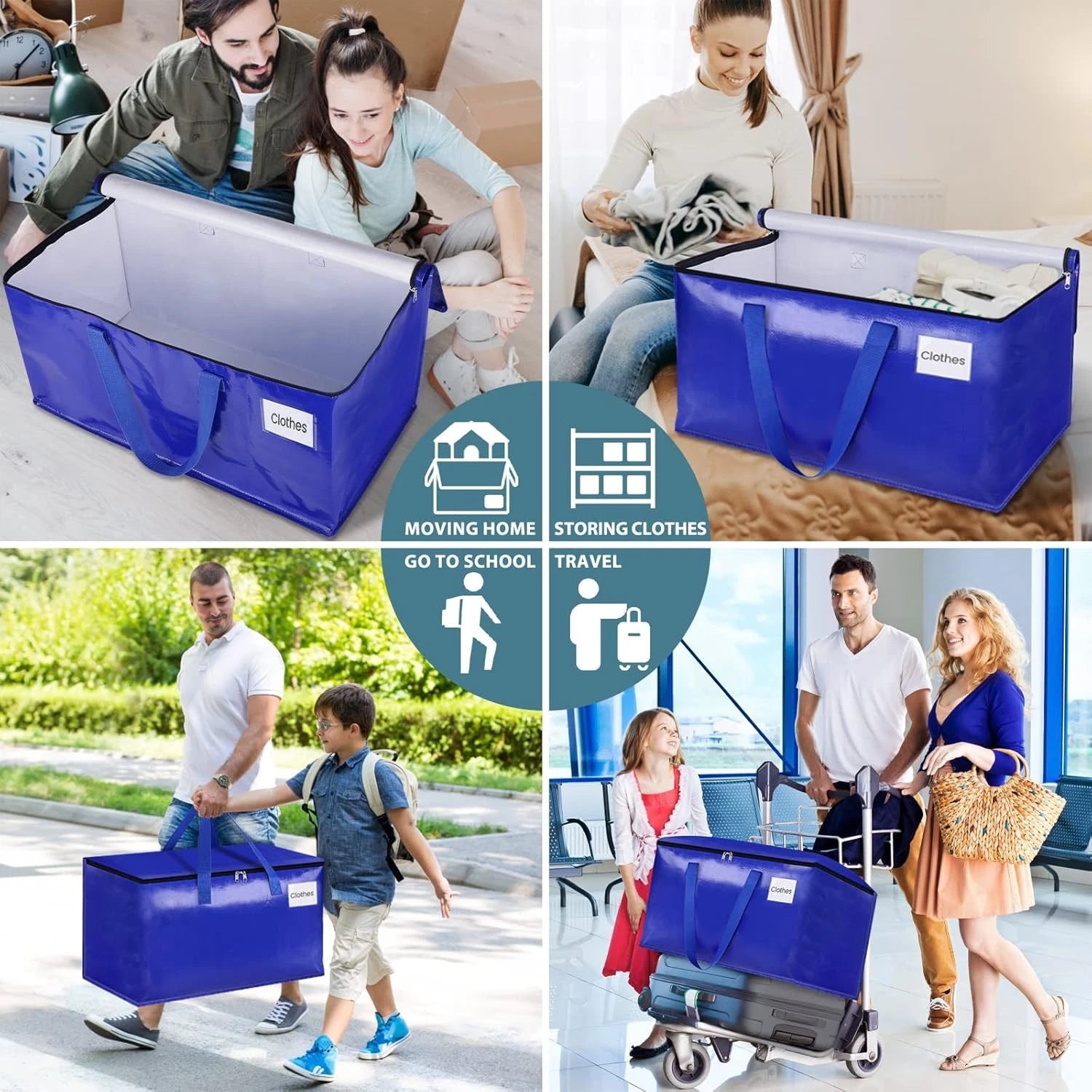 Moving bag,durable type,with sturdy zipper and handle.Foldable moving supplies. 07FC0E-D4 - KOEEK