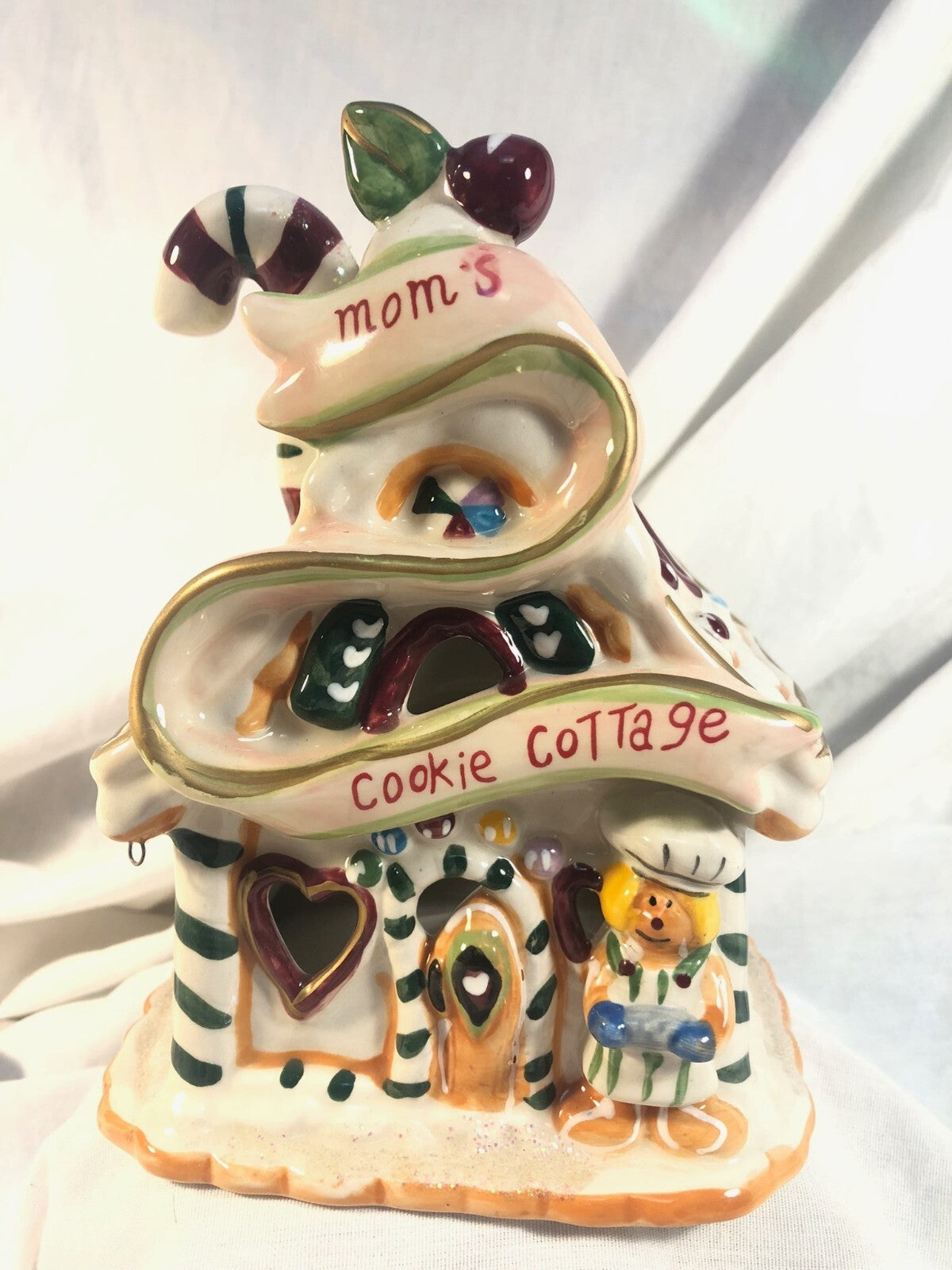 Blue Sky Clayworks Christmas Gingerbread House MOM'S COOKIE COTTAGE Tea Light BLUE SKY - KOEEK