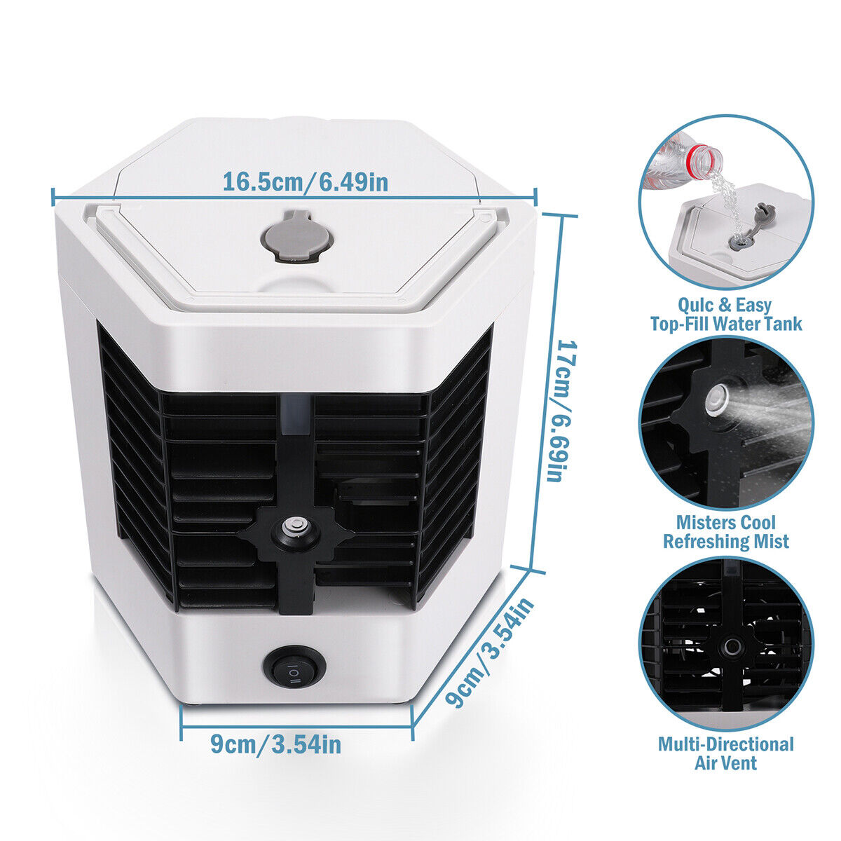 ny 3 en1 Aire acondicionado frio ventilator portatil genopladelig abanico de piso