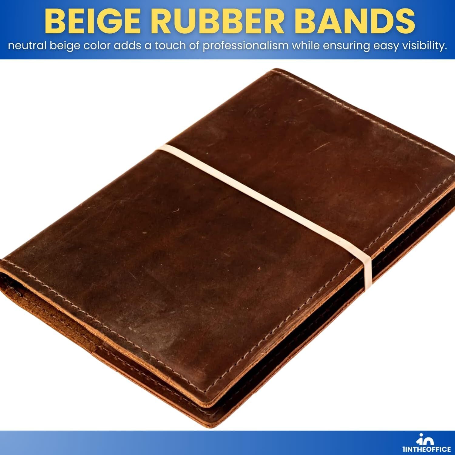 new 1InTheOffice Rubber Bands Thick Bands, Heavy Duty beige
