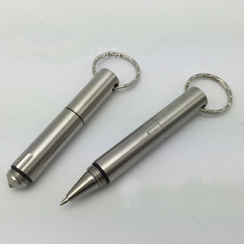 EDC Mini Stainless Steel Outdoors Pen Tungsten Steel Head Portable Write Pen 07FC0E-D4 - KOEEK