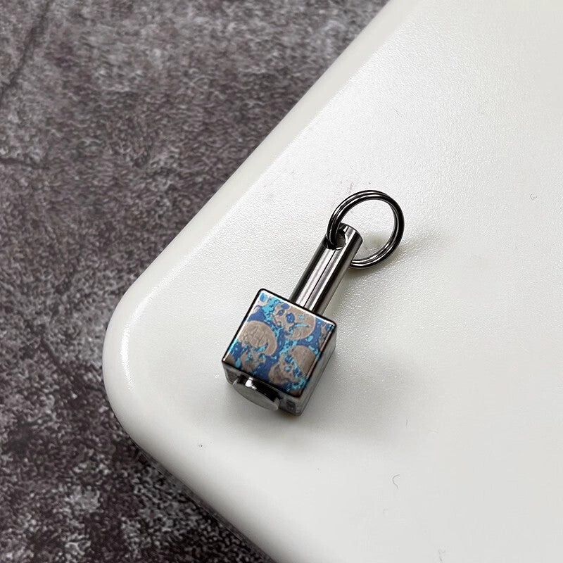 Titanium Keychain Parachute Cord Bead Pendant Knife Lanyard EDC Bead Zipper Head 07FC0E-D4 - KOEEK