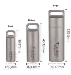 EDC Titanium Waterproof Box Sealed Storage Tank Portable Pill Container Keychain 07FC0E-D4 - KOEEK