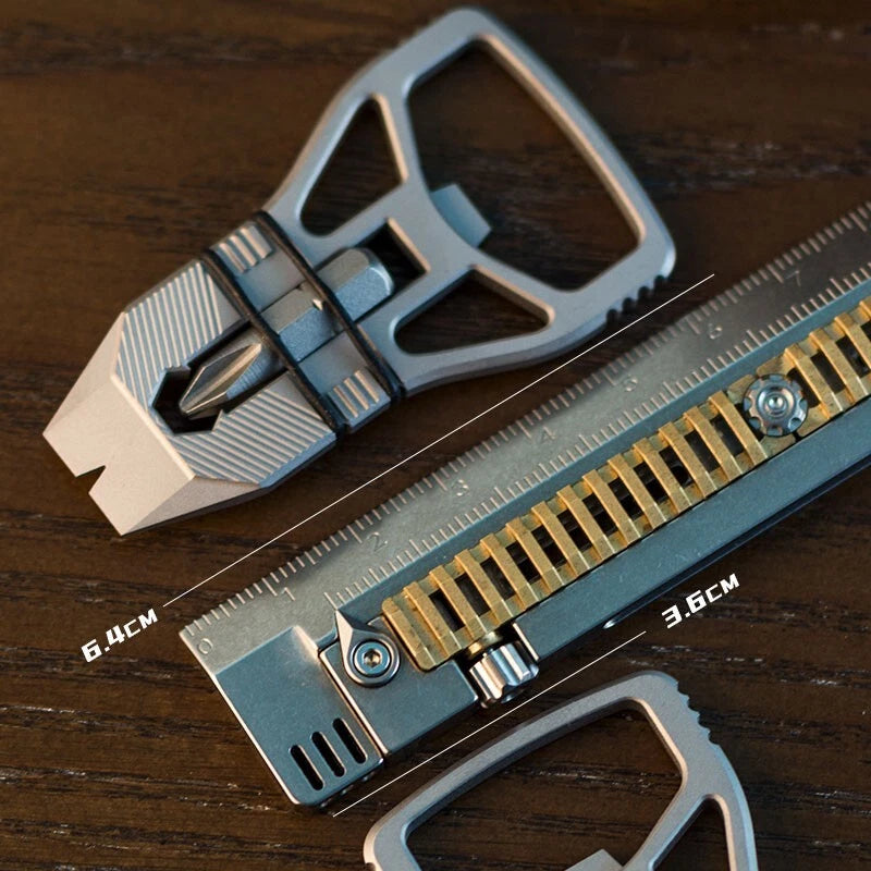 Titanium Alloy Keychain Pry Bar Crowbar Bottle Opener Outdoor Multi EDC Tools 07FC0E-D4 - KOEEK