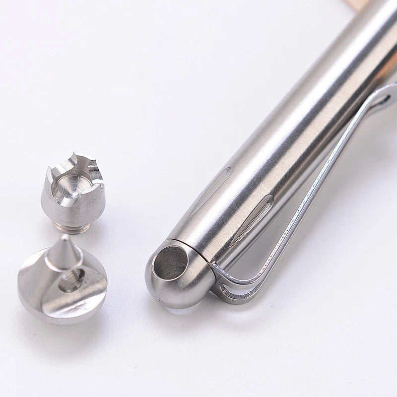Stainless Steel Ball pen Portable Writing Signature Pen Outdoor EDC Multi-Tools 07FC0E-D4 - KOEEK