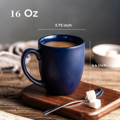16oz Coffee Mugs Set of 6, Large Ceramic Coffee Mugs for Men, Women, Dad, Mom 07FC0E-D4 - KOEEK