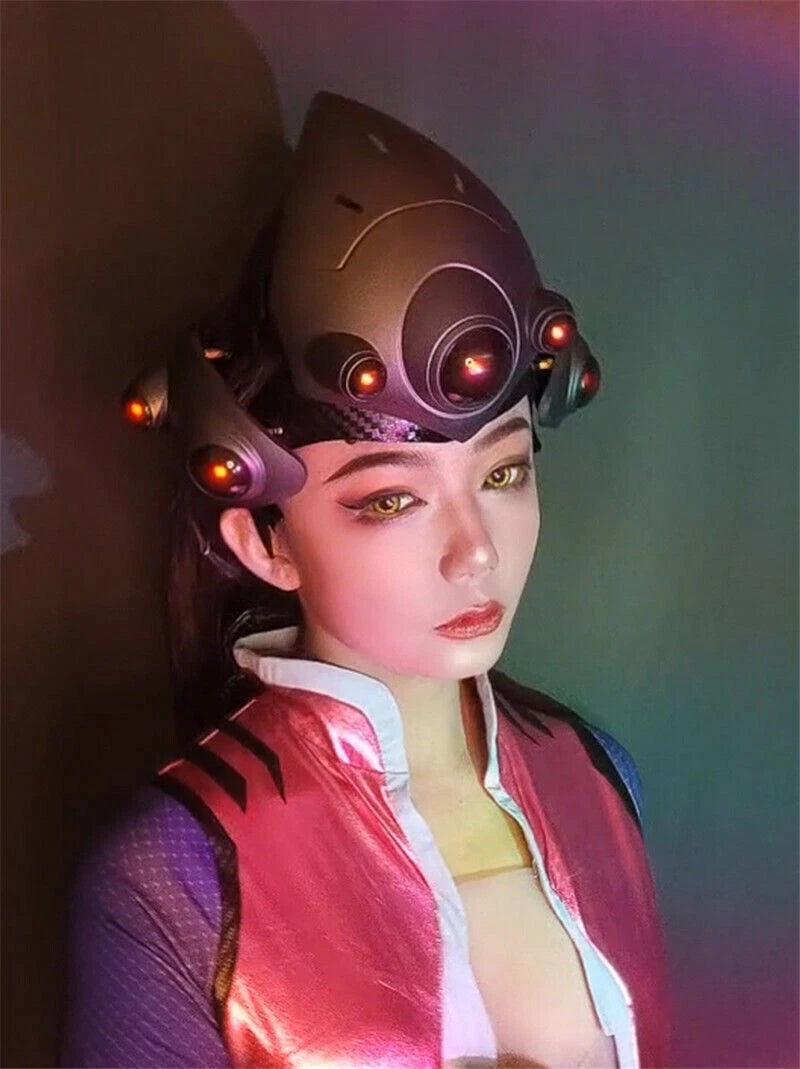 Overwatch Game Widowmaker Cosplay Helmet Mask LED Light PVC Props Comic-Con 07FC0E-D4 - KOEEK