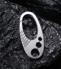 EDC Titanium Alloy Keychain Carabiner Waist Fast Hanging Buckle with Key Ring 07FC0E-D4 - KOEEK