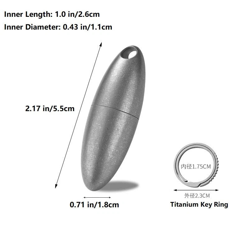 Titanium Waterproof Pill Case Holder Container Organizer Portable Keychain EDC 07FC0E-D4 - KOEEK