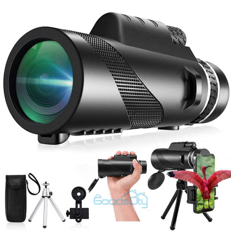 HD Day/Night Military Telescope 80X100 Zoom Monocular with Tripod