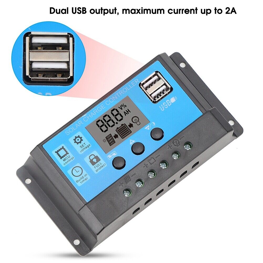 new (30A) Solar Energy PWM Controllers 24V Auto Switch LCD Intelligent koeek - KOEEK