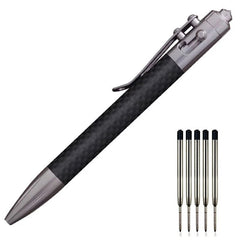 Practical Carbon Fiber + Titanium Alloy Pocket Ball Pen Business SignaturePenEDC 07FC0E-D4 - KOEEK