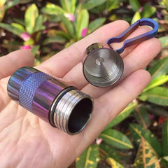 Titanium Portable Waterproof Storage Pill Case Box Capsule Seal Container Tank 07FC0E-D4 - KOEEK