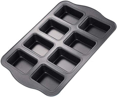 new Mini Loaf Pan, 8-Cavity Non-Stick Muffin Pan,Carbon 14.2*9.44*1.3 in, Gray 07FC0E-D4 - KOEEK