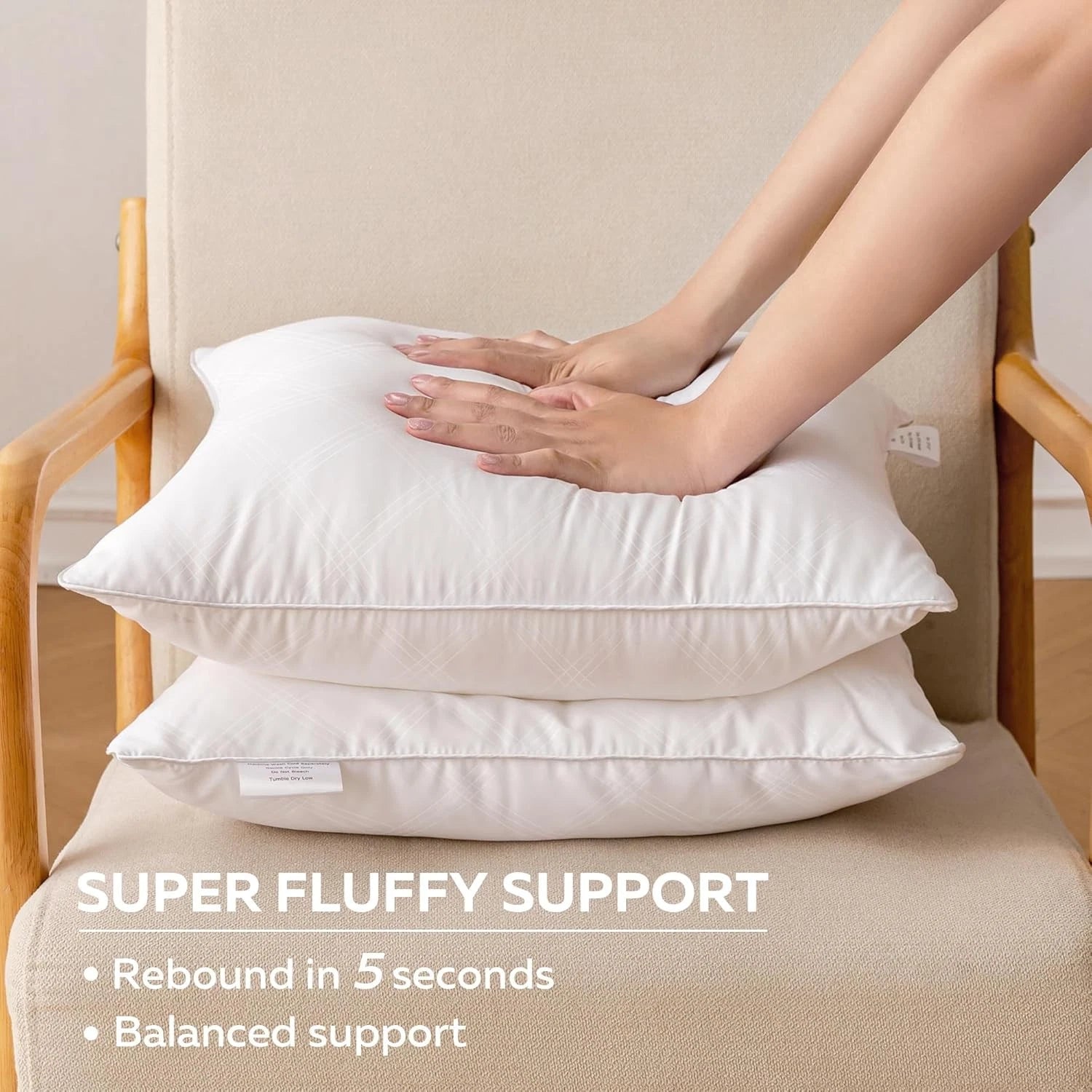 20x20 Decorative Pillow Inserts, Set of 2, White Square Pillow Inserts 07FC0E-D4 - KOEEK
