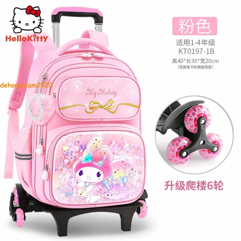 Climbing Stairs Cinnamoroll Bag Backpack Student Bag Wheels Kuromi Trolley Case 07FC0E-D4 - KOEEK