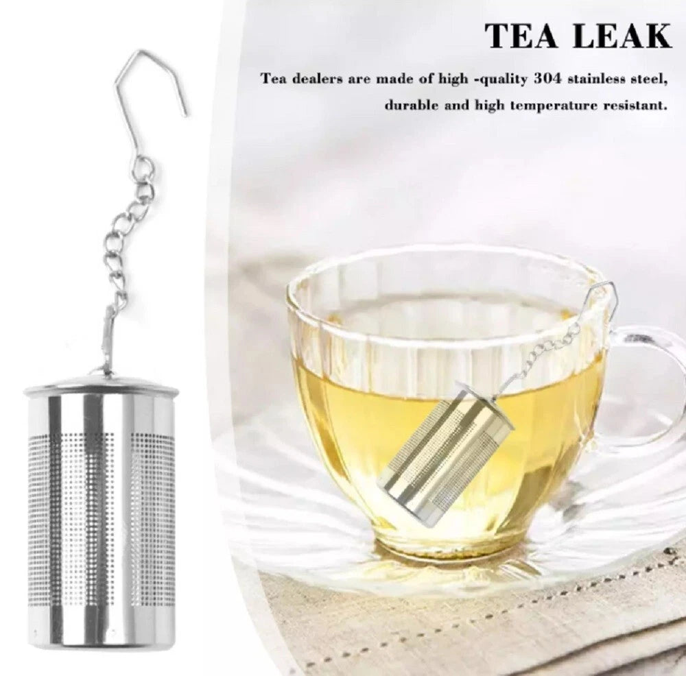 Fine Mesh Tea Ball With Chain Hook Stainless Steel Tea Infuser & Strainer 2 Pcs 07FC0E-D4 - KOEEK