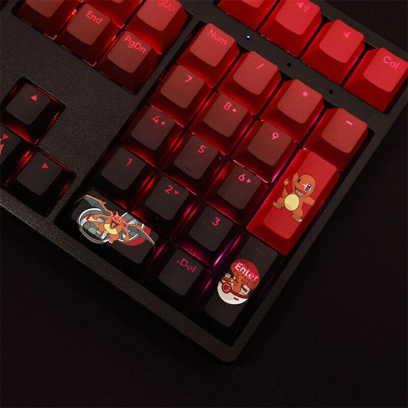 108 Keys Charmander Transparent PBT Mechanical Keyboard Keycaps Cherry MX High 07FC0E-D4 - KOEEK