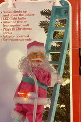 ! Mr. Christmas Super Climbing Animated Santa 40" ladder Lights Motion Music 07FC0E-D4 - KOEEK