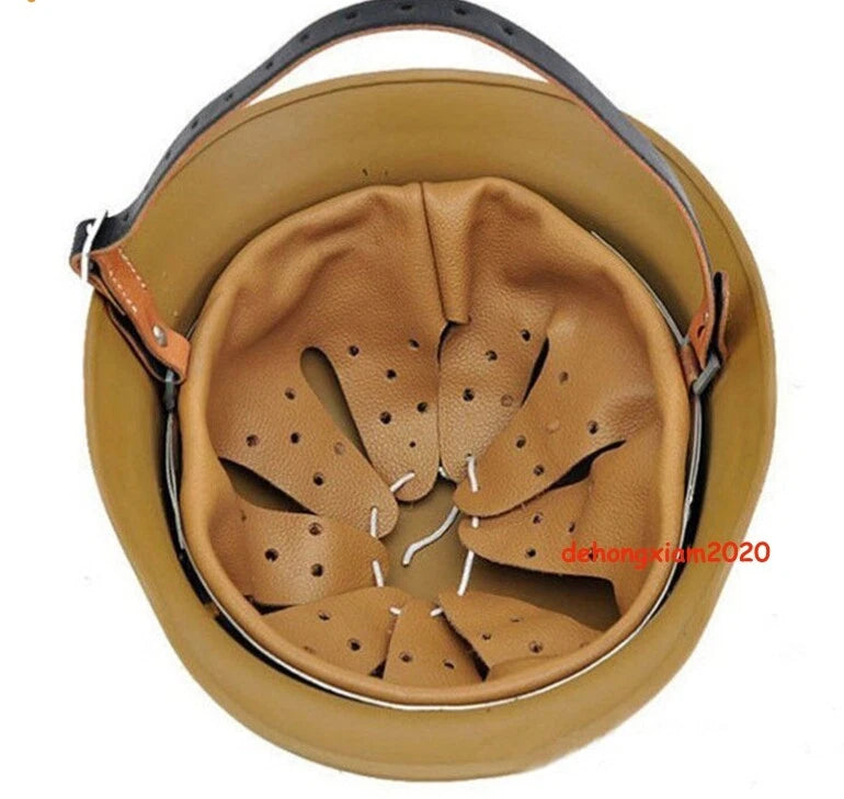 Military German WW2 M35 Steel Helmet Army Field Helmet Motorcycle Hat Tan Color 07FC0E-D4 - KOEEK