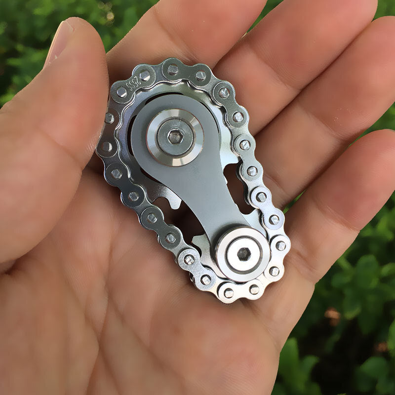 Fingertip Gyro Chain Flywheel Sprocket EDC Stainless Steel Toy Gear Spinner Gift 07FC0E-D4 - KOEEK