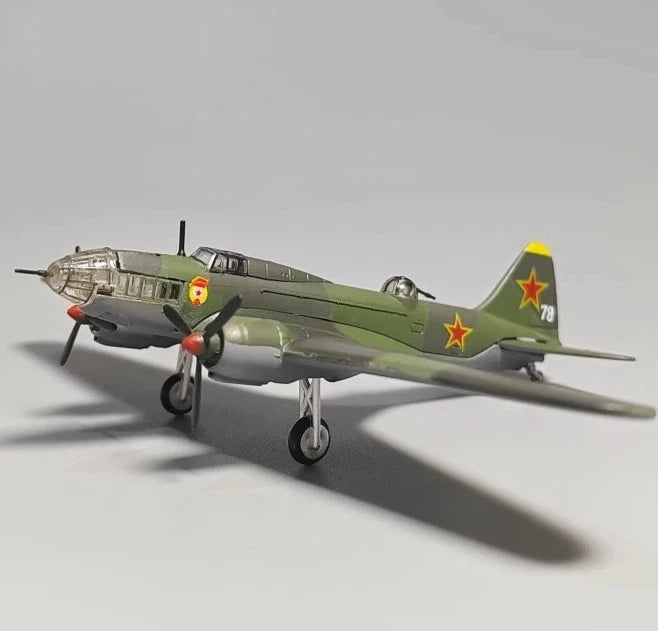 1:144WWII IL-4Bomber Alloy Model Simulation Military CollectionMiniatureOrnament 07FC0E-D4 - KOEEK