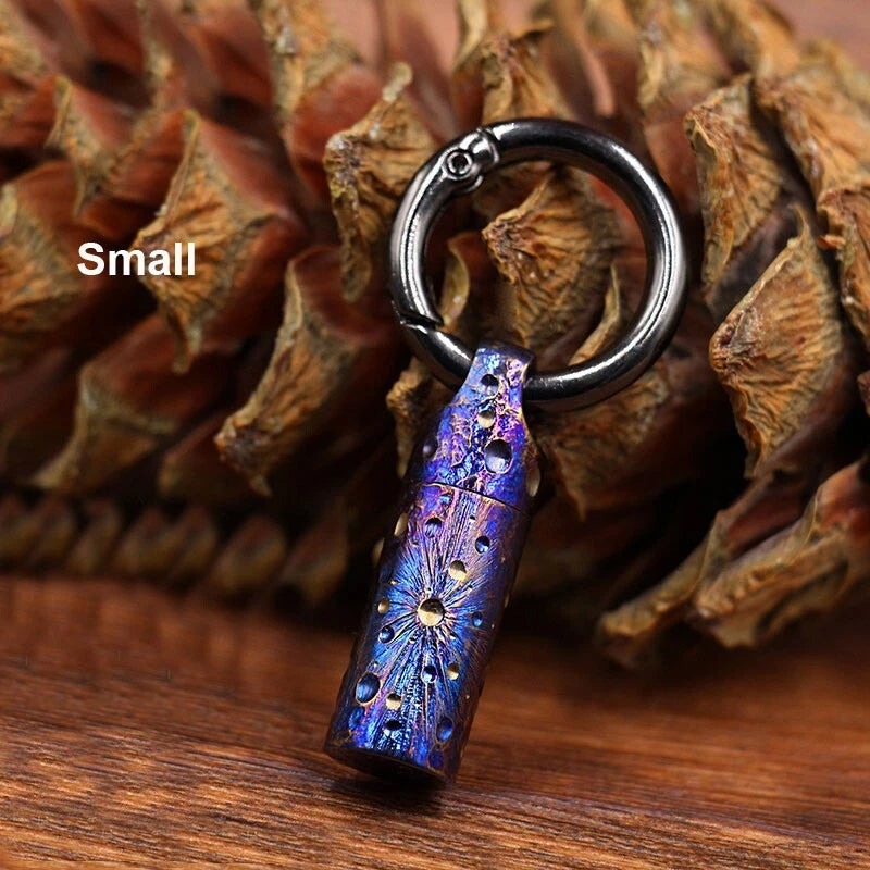 Titanium Waterproof Charm Pendant Pill Storage Container Outdoor Travel Tool 07FC0E-D4 - KOEEK
