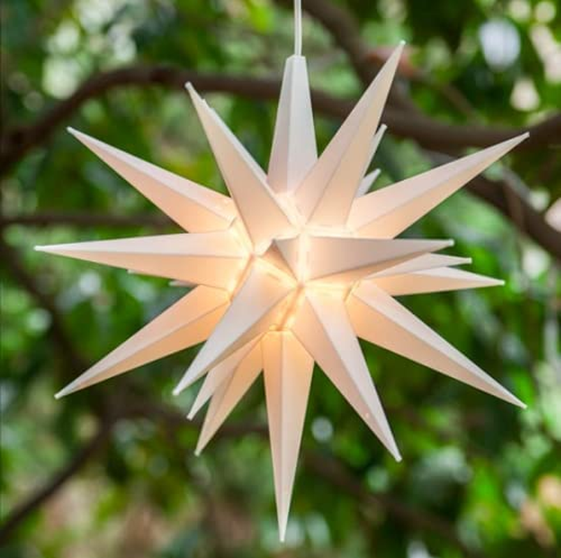21" Large Warm White LED Moran Star - Hanging Outdoor Christmas Light - Use a 07FC0E-D4 - KOEEK