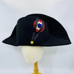 Presell Napoleon French Admiral Captains Bicorne Hat Cosplay Woolen Cap Props 07FC0E-D4 - KOEEK