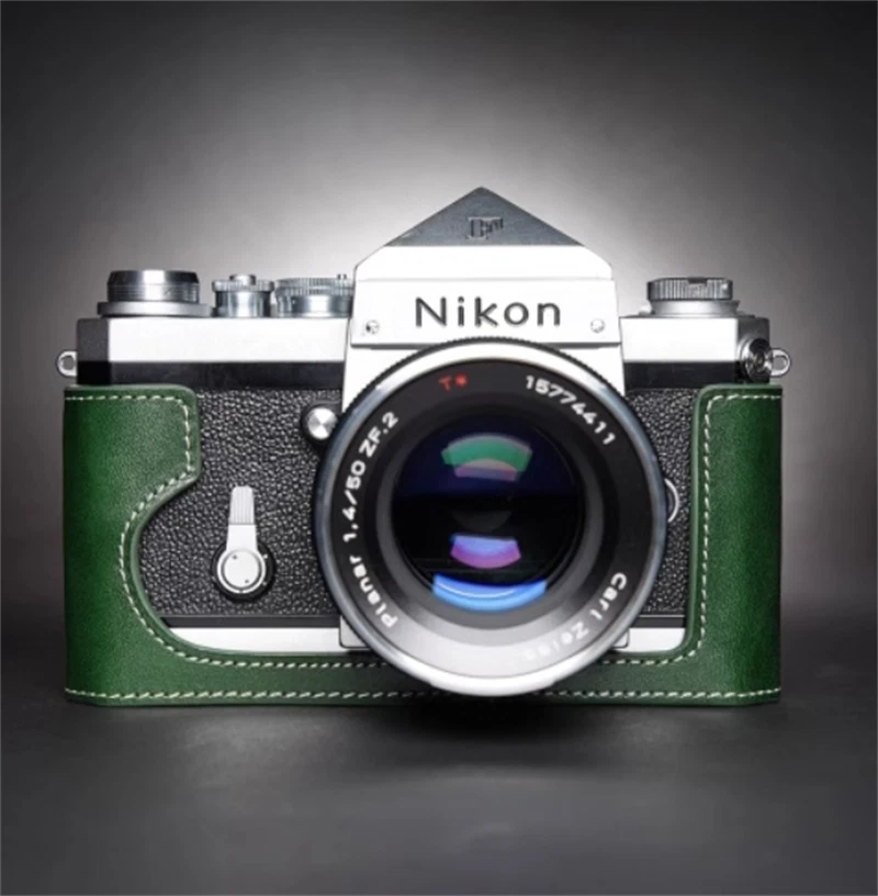 Nikon F Handmade  Leather Half Case Camera Big F Retro Cover Insert TP 07FC0E-D4 - KOEEK