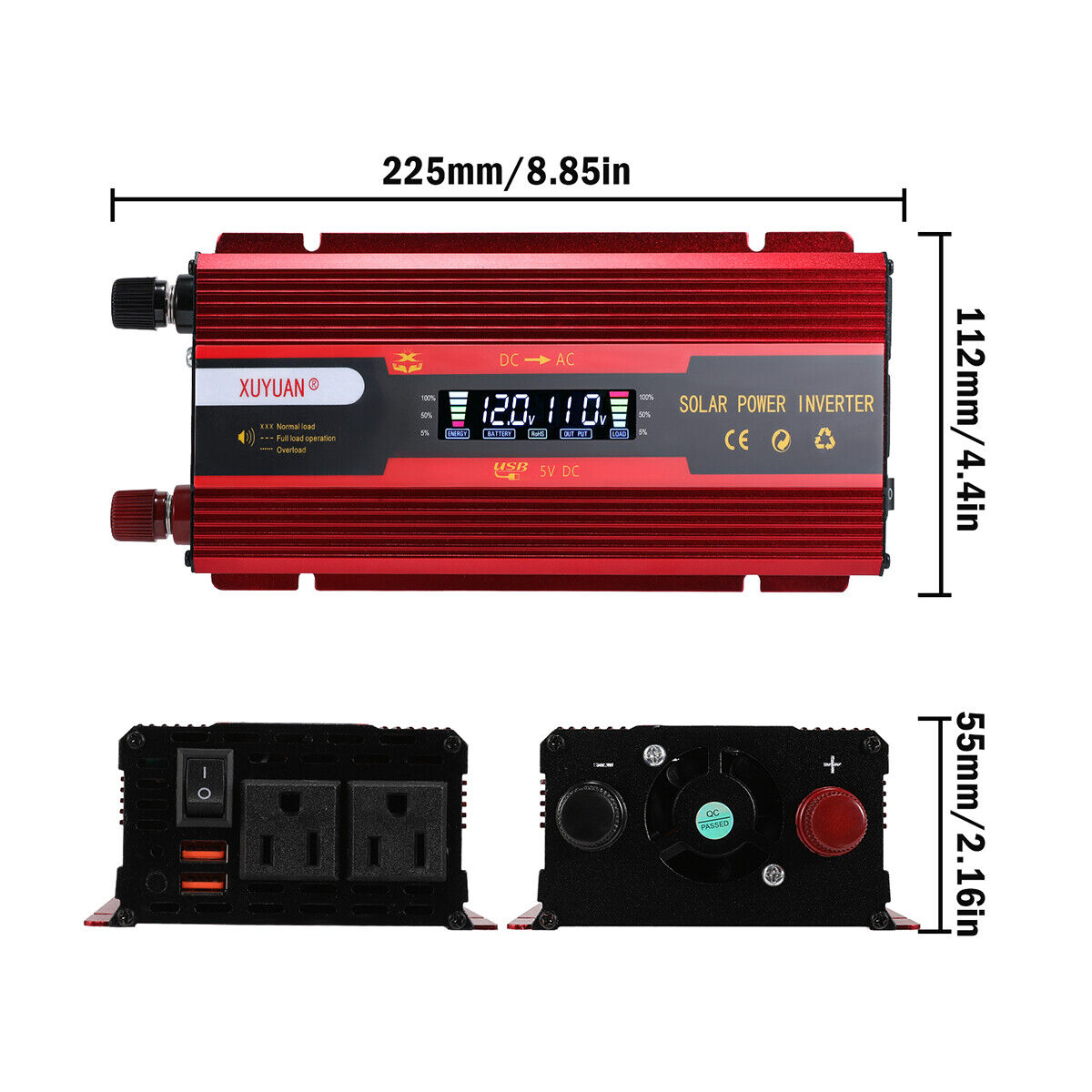 ny 6000W DC konverter 12/24V A 110V AC 2USB Para Carro Auto Inversor Corriente