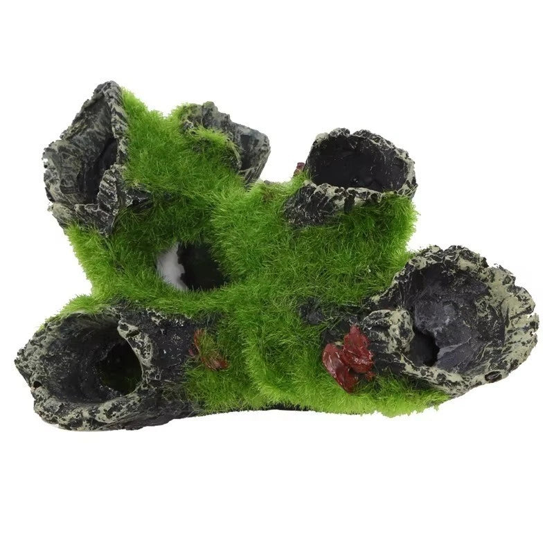Aquarium Moss Log Cave Fish Tank Decoration Shrimp Hide Breeding Shelter Betta 07FC0E-D4 - KOEEK