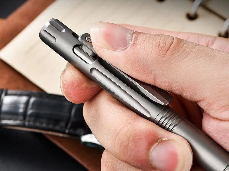 Titanium Alloy Pocket Ballpoint Pen Office Signature Pen Student Stationery 07FC0E-D4 - KOEEK