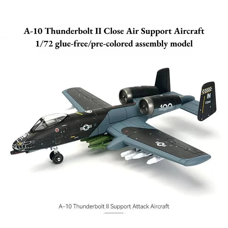 1/72 A-10 Thunderbolt II Warthog Snap-fit Pre-painted Building Blocks Model Kit 07FC0E-D4 - KOEEK