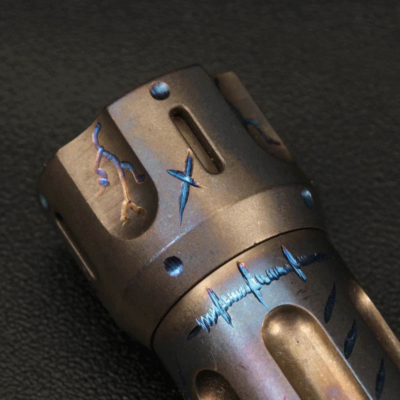Outdoor EDC Hand Carved Titanium Waterproof Box Pill Case Storage Tank Portable 07FC0E-D4 - KOEEK