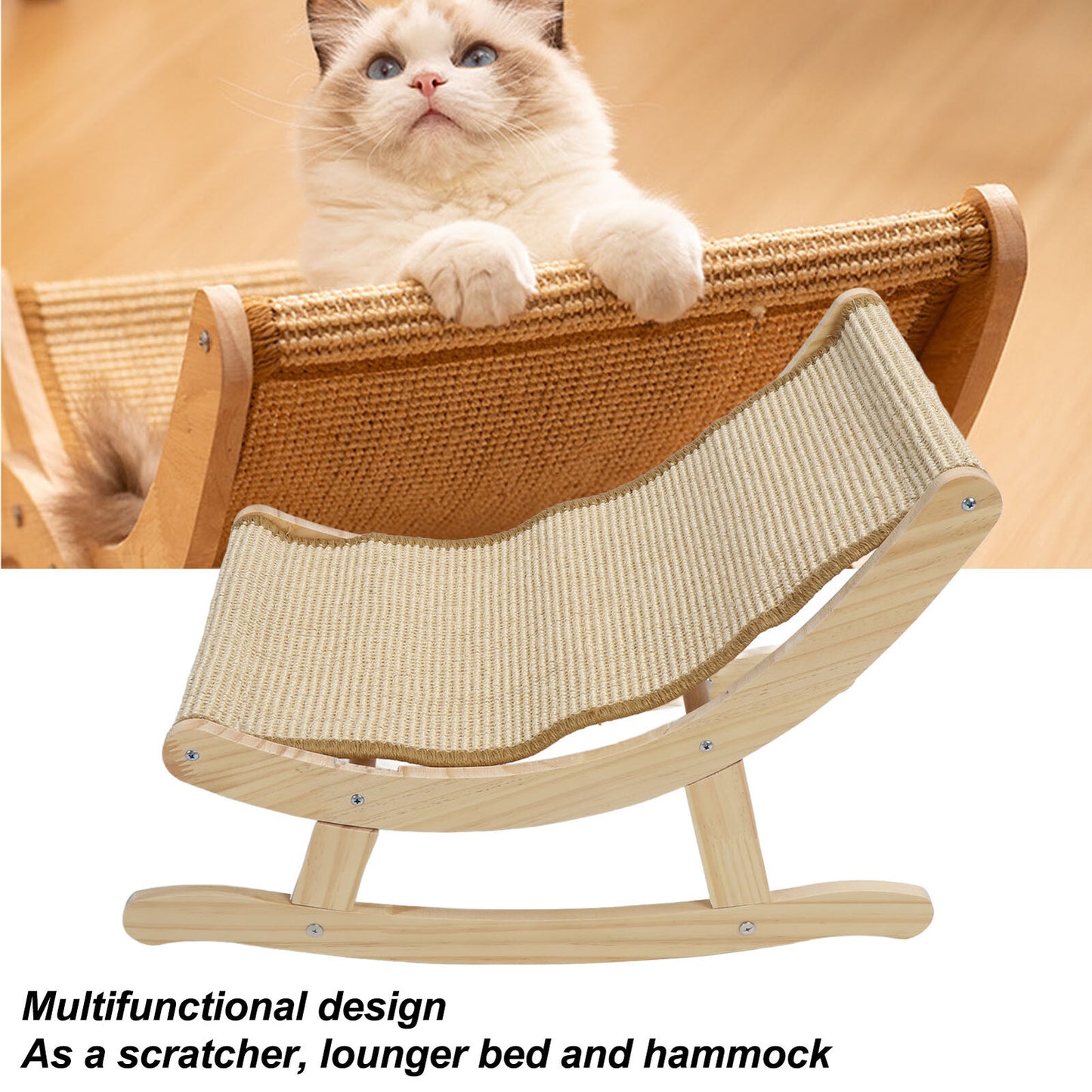 new Sisal Cat Chair Scratch Resistant Easy Assembly Anti Slip Cat Scratcher Bed Toy koeek - KOEEK