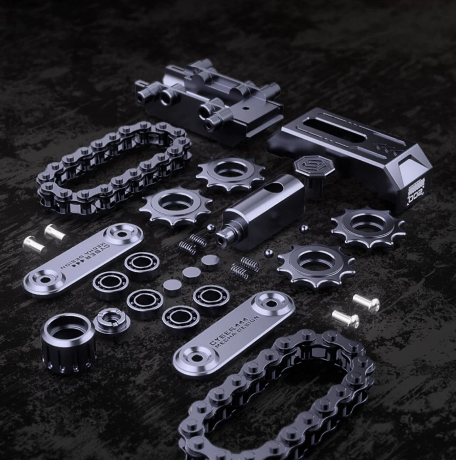 Hot EDC Tank Roller Fidget Spinner Metal Ratchet push Card Slider Fingertip Toy 07FC0E-D4 - KOEEK