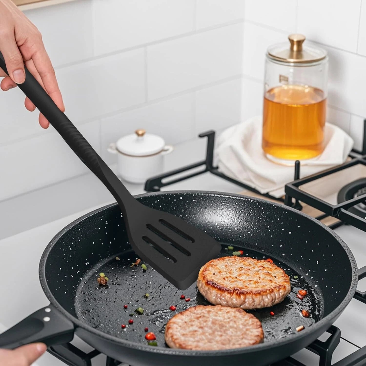 Silicone Cooking Utensils Set 600°F Heat Resistant,Nonstick Kitchen Utensil Set 07FC0E-D4 - KOEEK