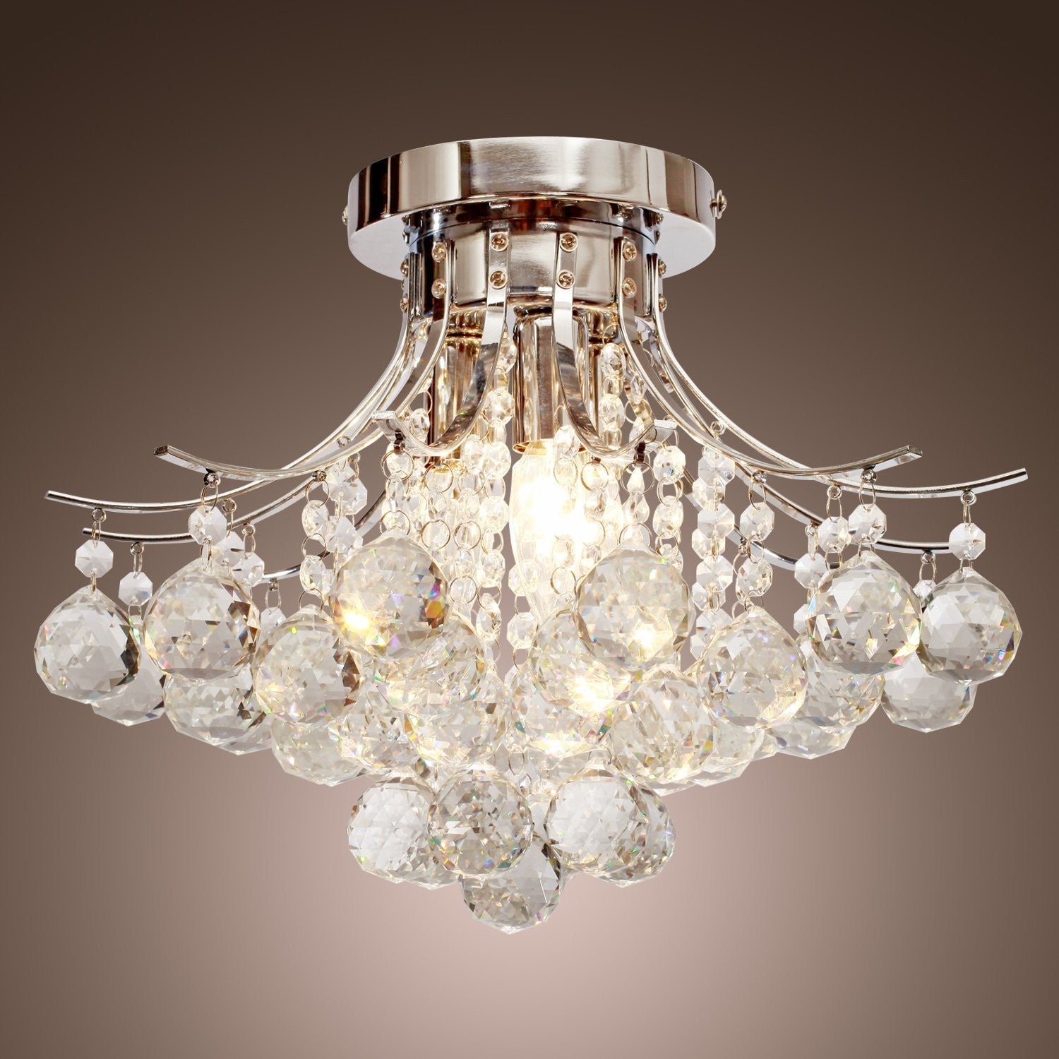 HOMCOM Modern K9 Crystal Chandelier Ceiling Lighting Pendant Lamp with 3 Light HOMCOM - KOEEK