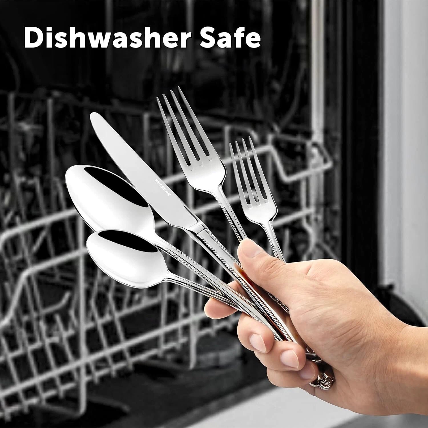Silverware Set, 20-piece 18/10 Stainless Steel Flatware Set Cutlery Set for 4 07FC0E-D4 - KOEEK