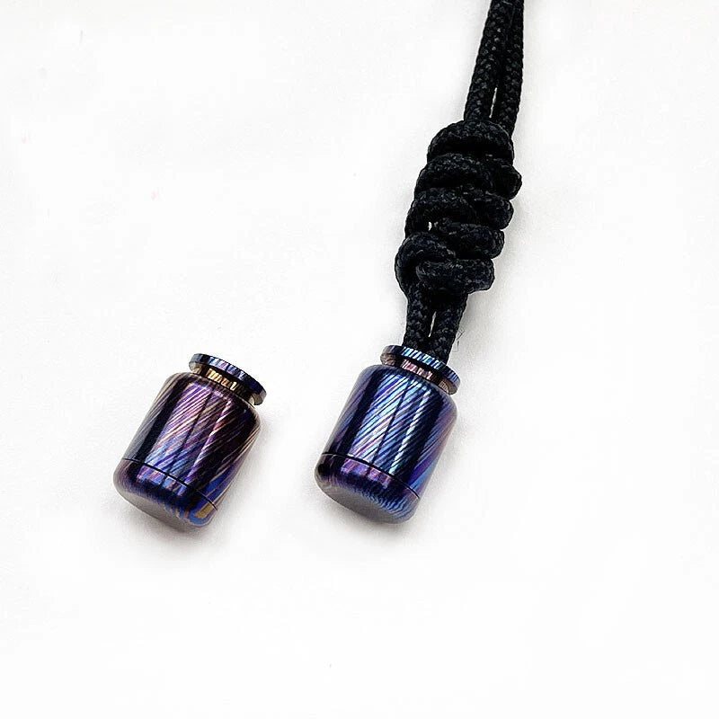 Hot Timascus Parachute Cord Knife Bead Necklace Keychain Pendant Lanyard EDC 07FC0E-D4 - KOEEK