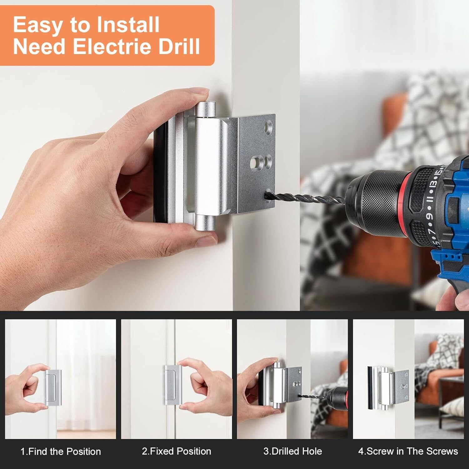 new 2 Pack Home Security Door Lock,Childproof Reinforcement 2Pack-Silver