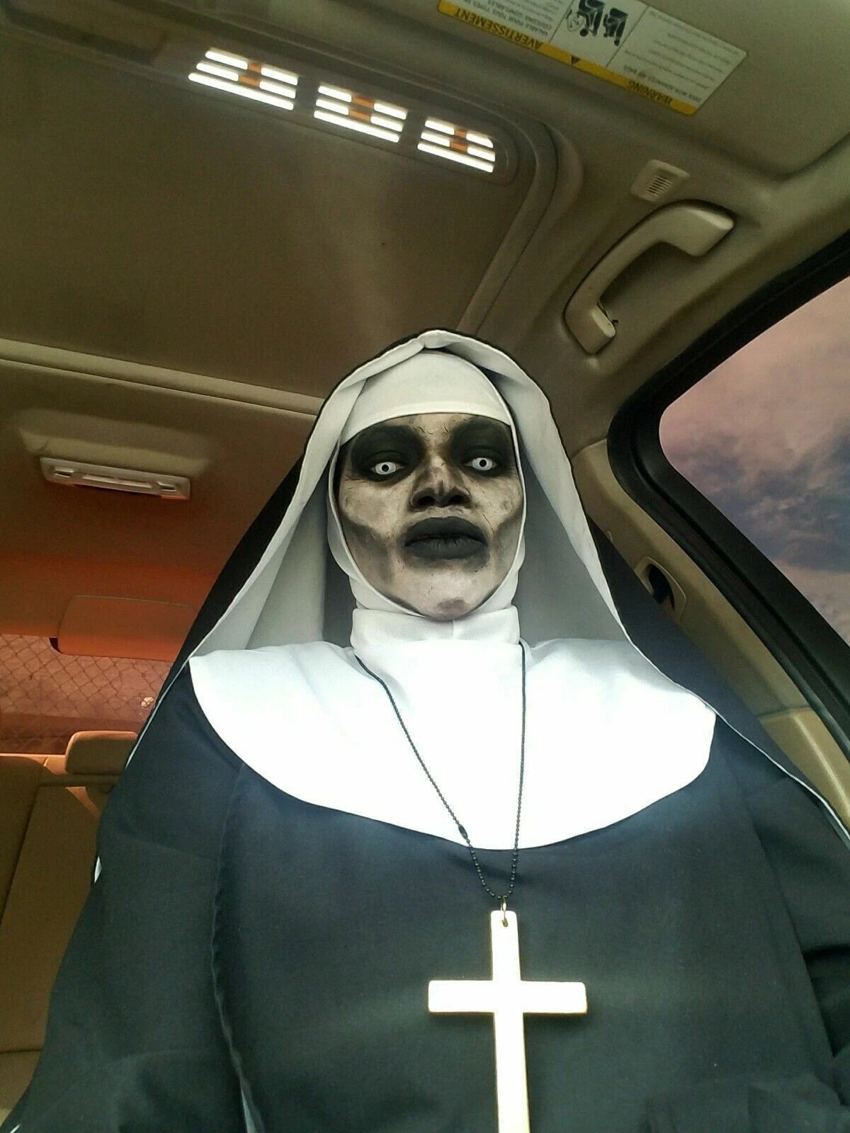 The Nun Valak Costume The Conjuring 2 Halloween Cosplay Fancy  Black White Dress 07FC0E-D4 - KOEEK